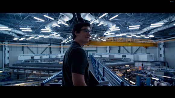 Reed Richards surveying the Baxter Foundation lab.